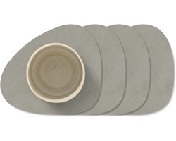 LIND DNA Onderzetters Nupo - Leer - Light Grey - 13 x 11 cm - 4 Stuks