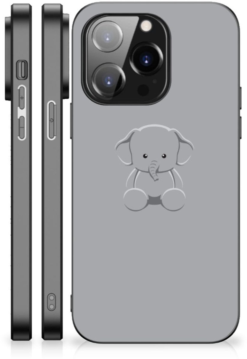 iPhone 14 Pro Hoesje Grijs Baby Olifant
