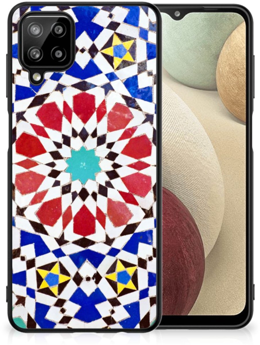 Back Cover voor Samsung Galaxy A12 Marmeren Print Telefoonhoesje Mozaïek