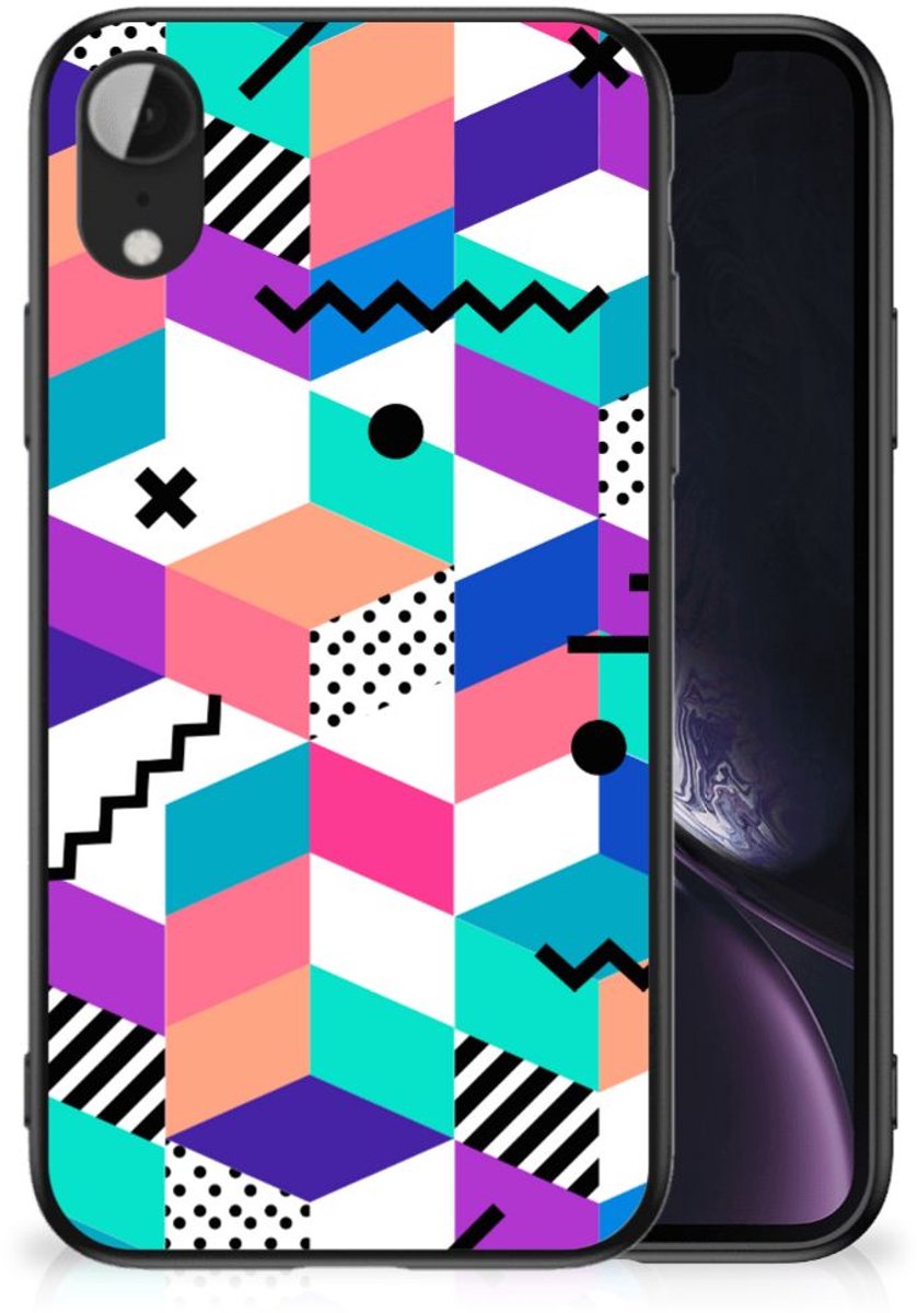 Apple iPhone XR Backcover Blokken Kleurrijk