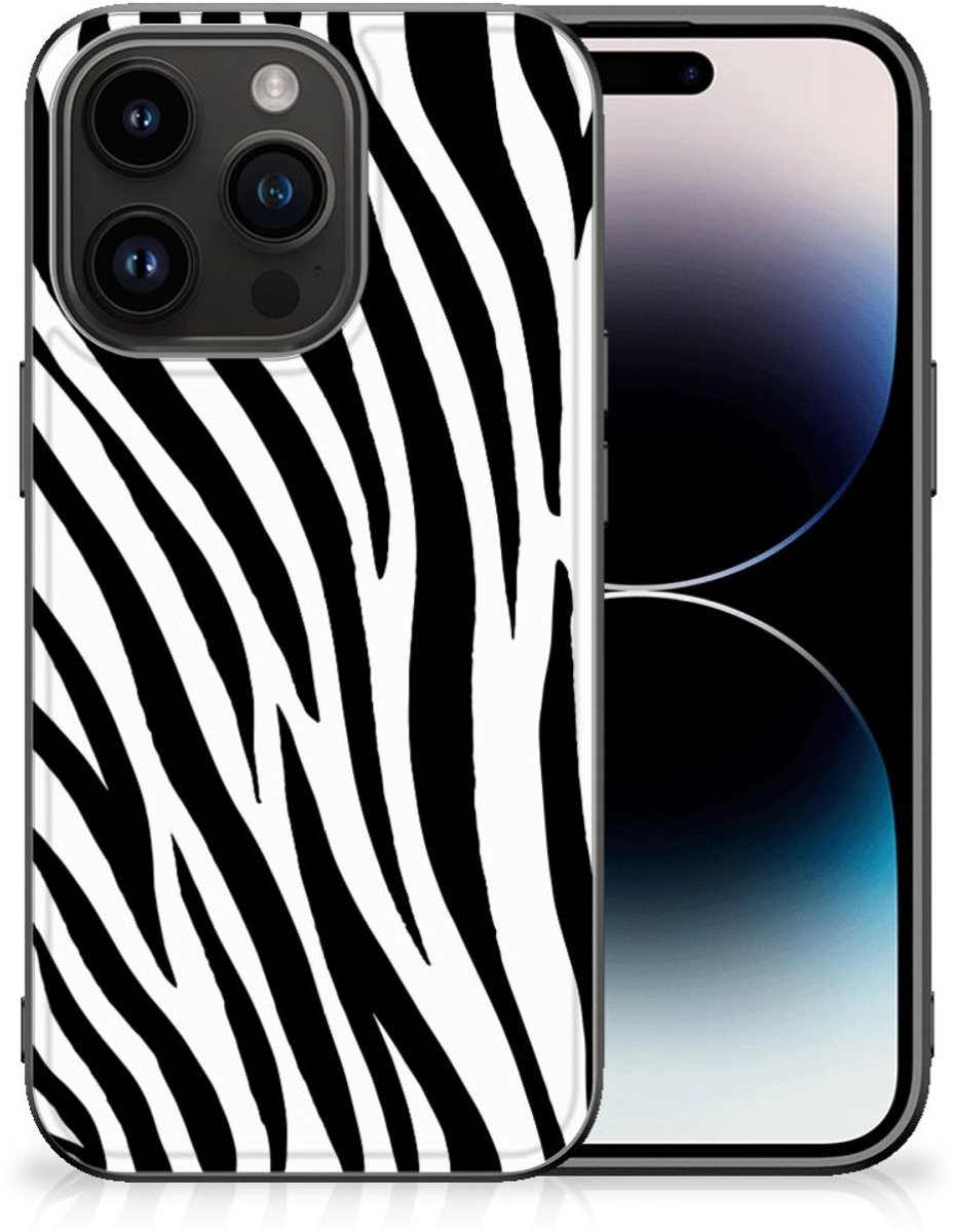 Back Cover voor iPhone 15 Pro Dierenprint Telefoonhoesje Zebra