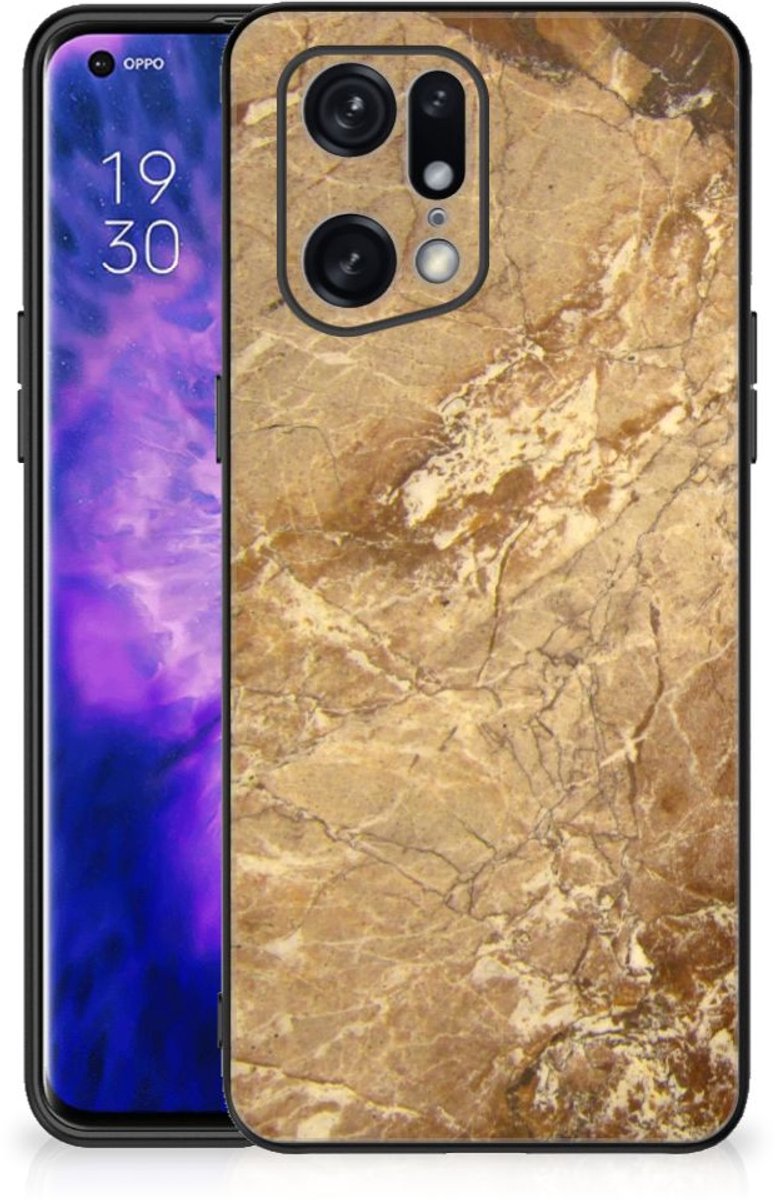OPPO Find X5 Pro Marmeren Print Telefoonhoesje Marmer Creme