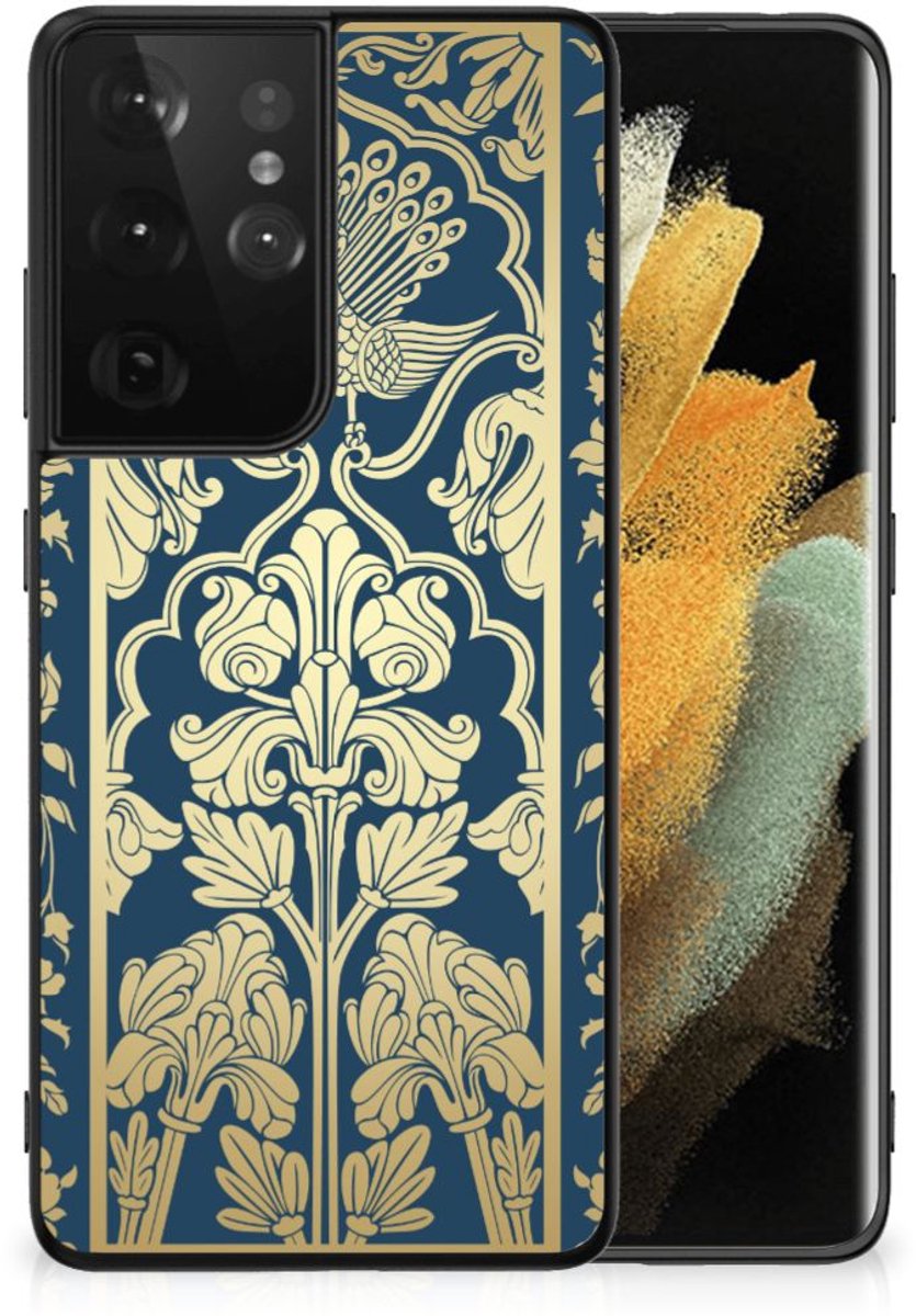 Samsung Galaxy S21 Ultra Bloemen Hoesje Beige Flowers