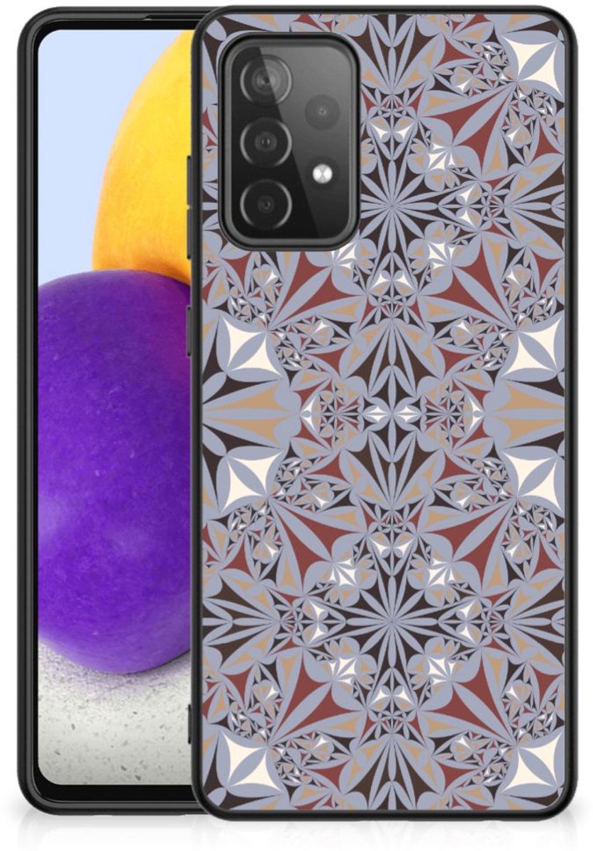 Samsung Galaxy A72 (5G/4G) Marmeren Print Telefoonhoesje Flower Tiles