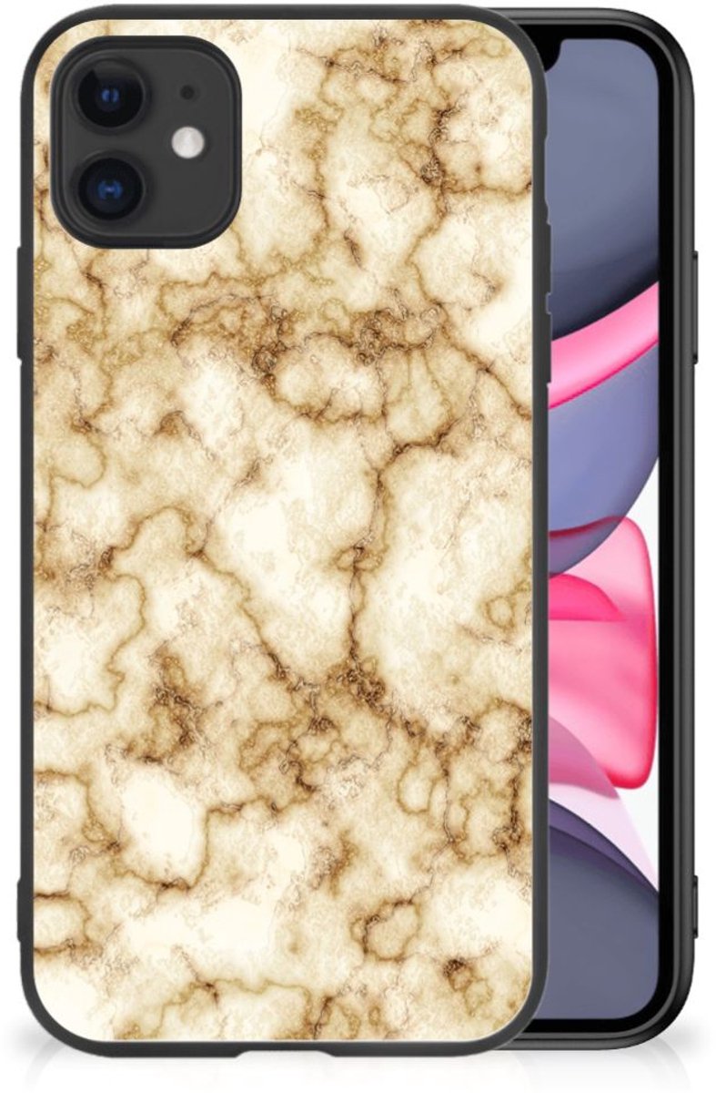 iPhone 11 Marmeren Print Telefoonhoesje Marmer Goud