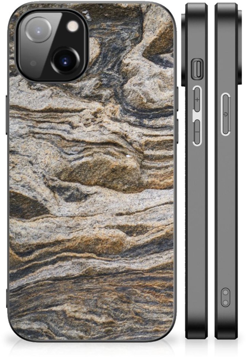 Apple iPhone 13/14 Marmeren Print Telefoonhoesje Steen