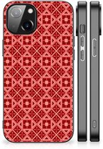 Coque avec texte adaptée pour 14 téléphones portables avec bord noir Batik rouge