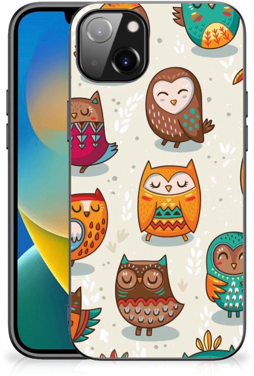 iPhone 14 Plus Dierenprint Telefoonhoesje Vrolijke Uilen