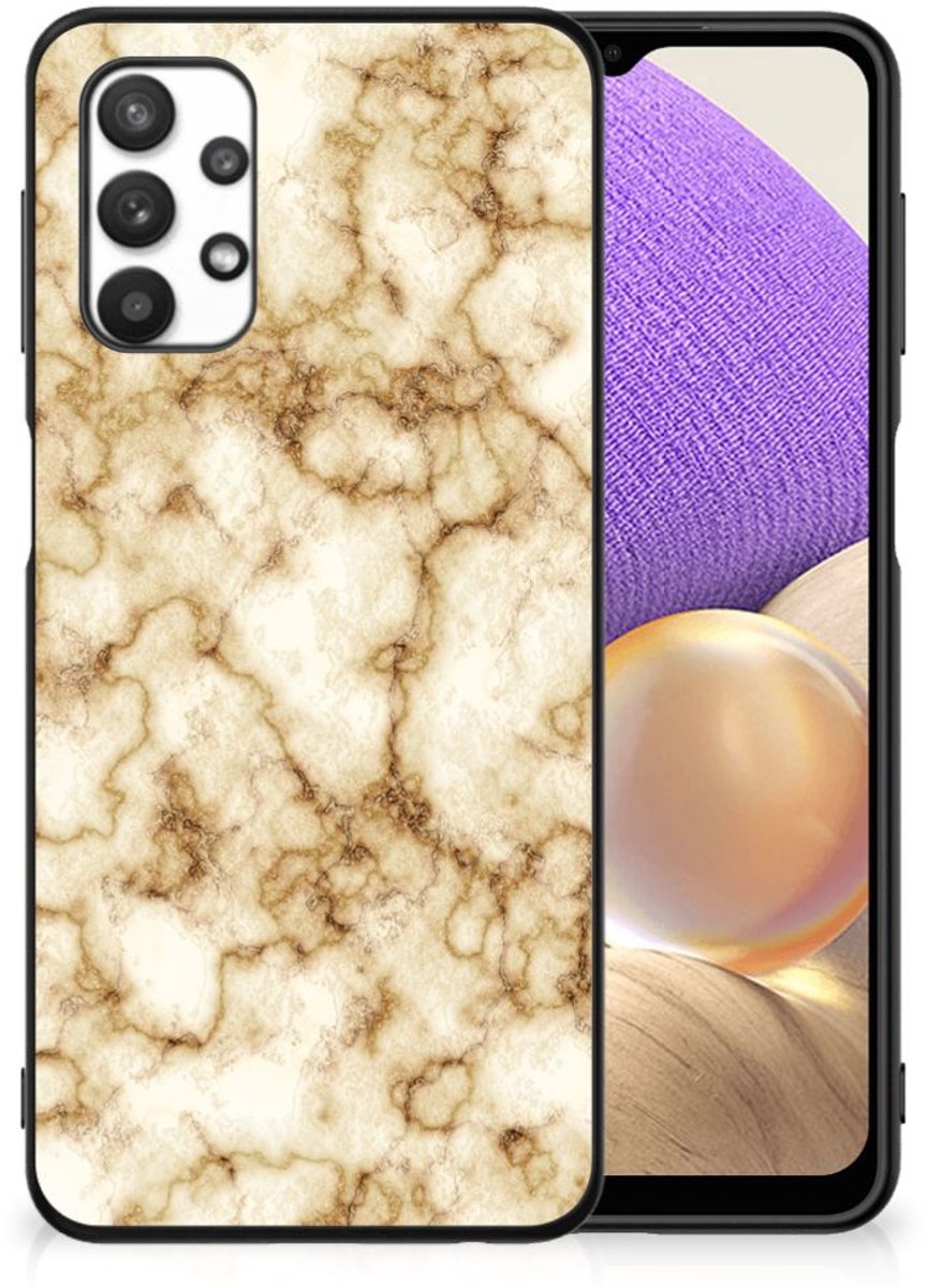 Samsung Galaxy A32 5G Marmeren Print Telefoonhoesje Marmer Goud