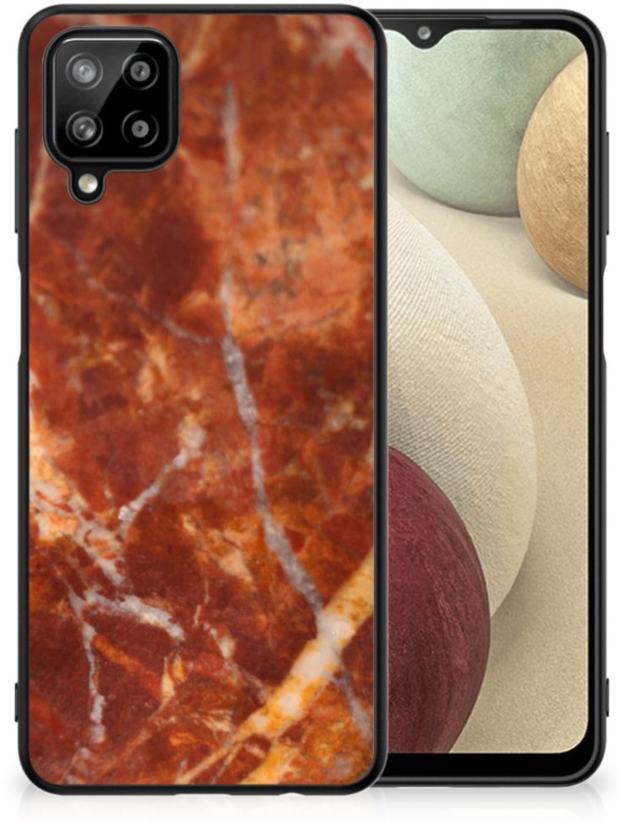 Samsung Galaxy A12 Marmeren Print Telefoonhoesje Marmer Bruin