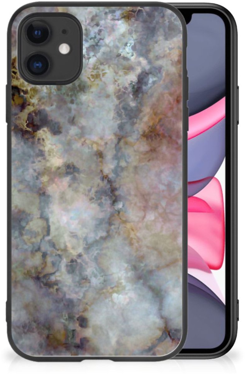 iPhone 11 Marmeren Print Telefoonhoesje Marmer Grijs