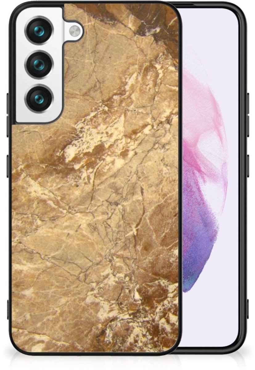 Samsung Galaxy S22 Marmeren Print Telefoonhoesje Marmer Creme