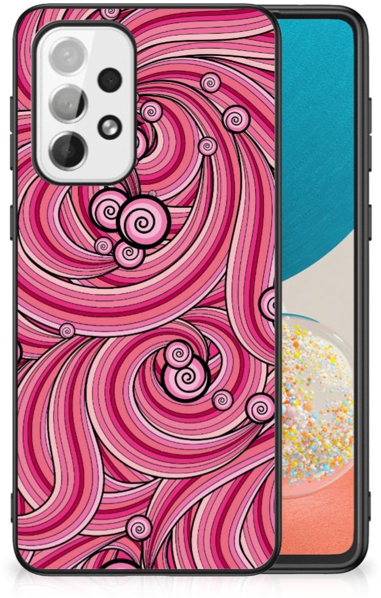 Samsung Galaxy A73 Leuk Telefoonhoesje Swirl Pink