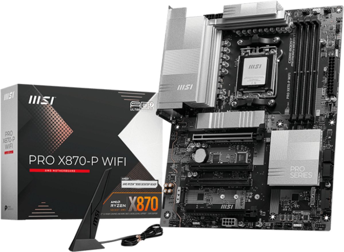 MSI PRO X870-P WIFI moederbord 5Gb-LAN, WLAN, BT, Sound, ATX