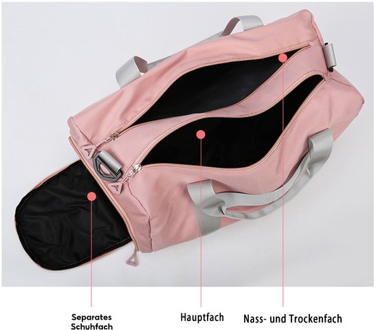 Sporttas, droog, nat scheiding, zwemtas, waterdichte reistas, badtas, wastas voor fitnessstudio, zwembad, strand, vakantie, reizen, outdoor sport, donkerblauw