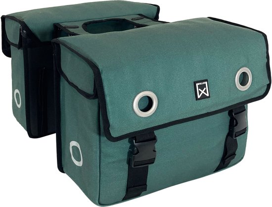 Willex Dubbele Fietstas - Canvas - Reflectie - 30 liter - Universele Bevestiging -Bruin van Willex — afbeelding 5