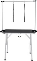 AVOID RVS Trimtafel voor Honden - Verstelbaar en Inklapbaar Hondentrimtafel met Antislipoppervlak - Voor Een Professionele Trimset - Met 2 aanlijnlussen en trimarmen