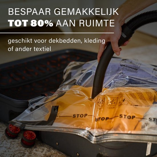 Luvego Vacuumzakken Kleding & Dekbedden - 14 Stuks / 5 Maten - Reiszakken Vacuum Opbergzakken Incl. Handpomp