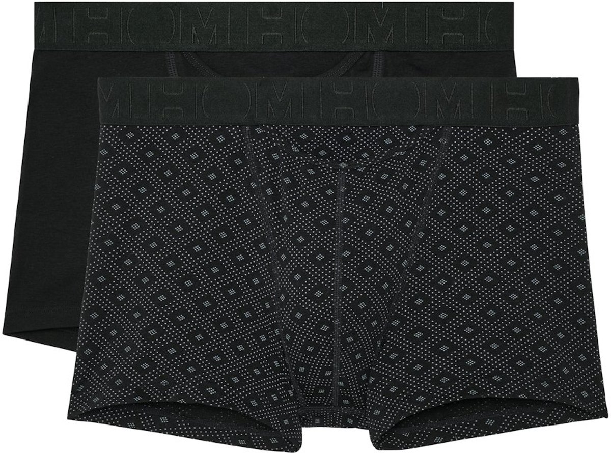 HOM - Neels Boxer briefs H01 2pack - Black/black print - mannen - S