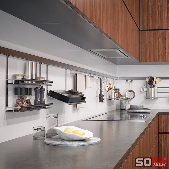 Porte-couverts pour lave-vaisselle SOTECH style Linero, aspect inox 501 x 150 x 271 mm à accrocher