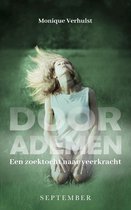 Boekcover 'Doorademen' met Monique Verhulst, tekst: Een zoektocht naar veerkracht