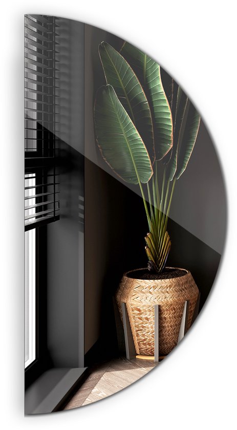 Tulup Spiegel - Spiegel Halfrond - 50 cm x 100 cm - Halve Maan Spiegel - Badkamerspiegel - Spiegel Halve Cirkel - Halve Maan Spiegel - Design Wandspiegel