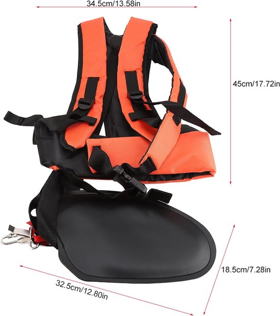 voor Bosmaaier Harnas-Verstelbaar-Oranje kleur-Harnas - Schouder riemen - Draagharnas-Nylon riemaccessoire - Gras Trimmer van Ferm — afbeelding 5