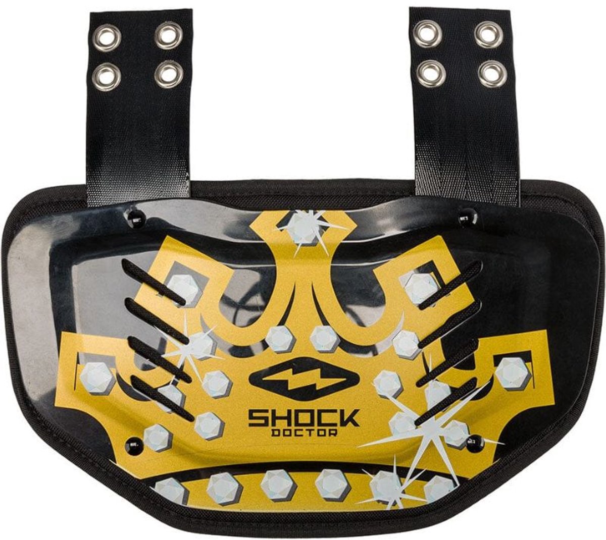 Shock Doctor Showtime Back Plate Adult Black/Gold King Back Plate voor Sport American Football