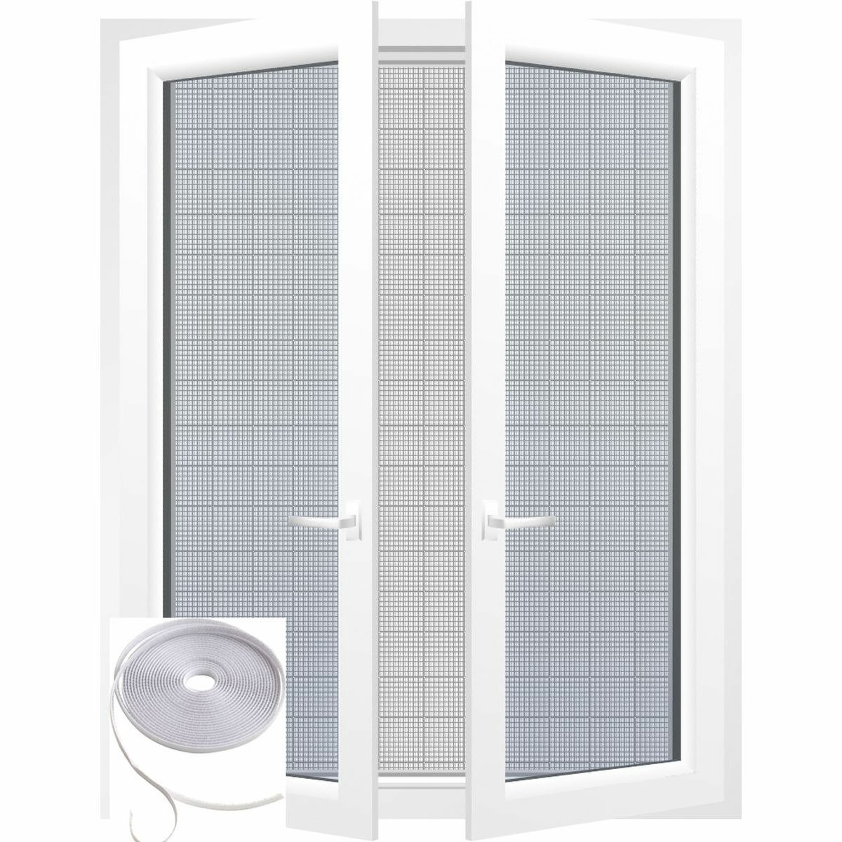 Luance Vliegen/insecten opzet raam hor - wit - 130 x 150 cm - hordoeken met klittenband