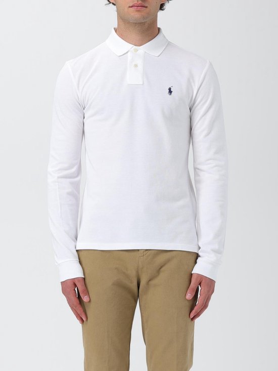 Classic Fit Long Sleeve Polo Shirt for - White