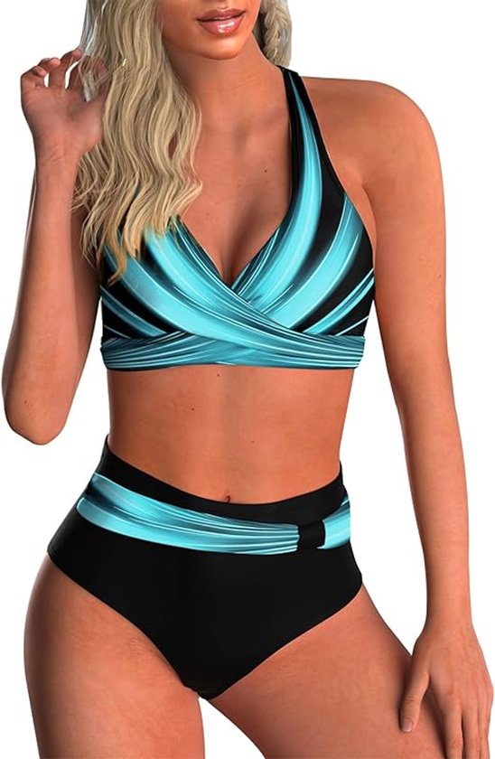 2025 Nieuwe Hoge taille badpakken voor dames - Taille push-up bikini - Hoge taille - Push-up bh-pads - Sportieve badkleding - Strandkleding essentials voor de zomer - L