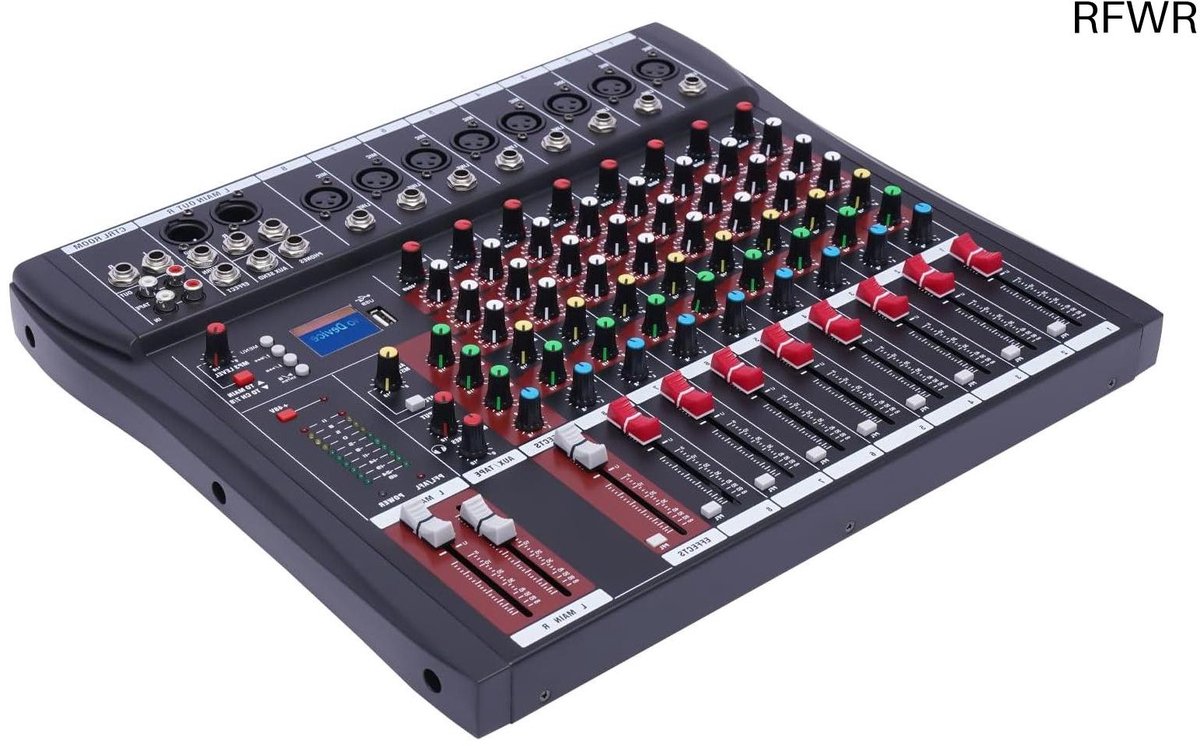 RFWR® 8-kanaals Bluetooth audio mixer met equalizer voor thuisstudio en live optredens