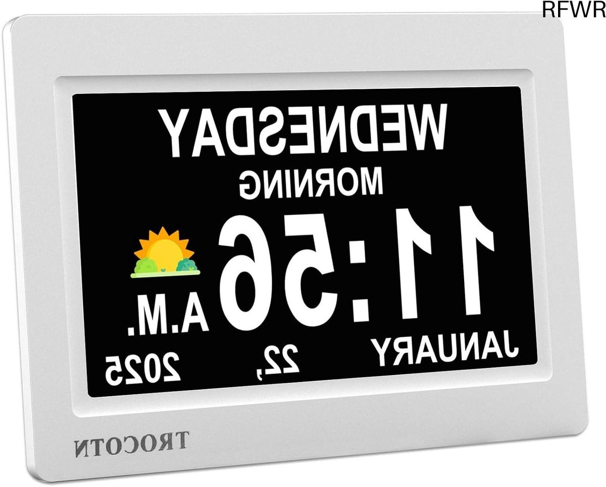 RFWR® Digitale Klok met Groot Display en Alarmfunctie - 7 Inch Wandklok
