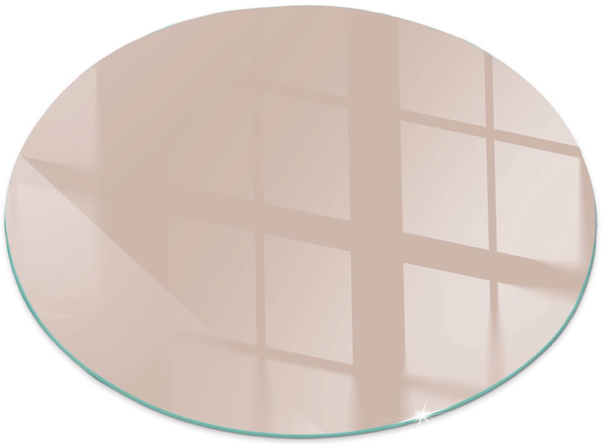 Tulup Kachel Vloerplaat - Kleur Lichtbruin Vloerplaat Voor Kachel - 50 cm - Oranje Onderplaat Kachel - Ronde Kachel Vloerplaat - Plaat Onder Houtkachel - Vloerplaat Openhaard - Plaat Voor Onder Houtkachel