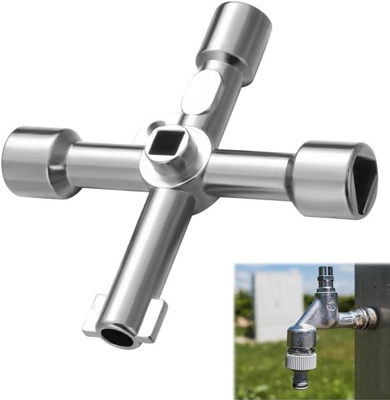 Watermeter Sleutel met T-greep voor Hoofdwaterafsluitklep Stoeprand Blauw Multifunctionele Hulpprogramma's Sleutel