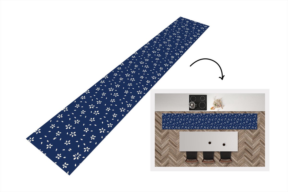 KitchenYeah Keukenloper 300x50 cm - Keukenmat vinyl Bloesem - Patroon - Lente - Japan - Keukenmatten loper - Keuken vloerkleed tapijt