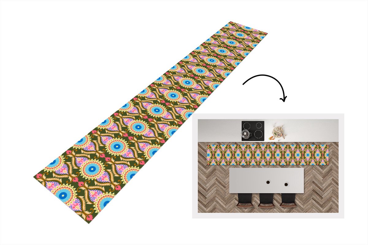 Keukenloper 300x50 cm - Keukenmat vinyl Design - Orient - Retro - Keukenmatten loper - Keuken vloerkleed tapijt