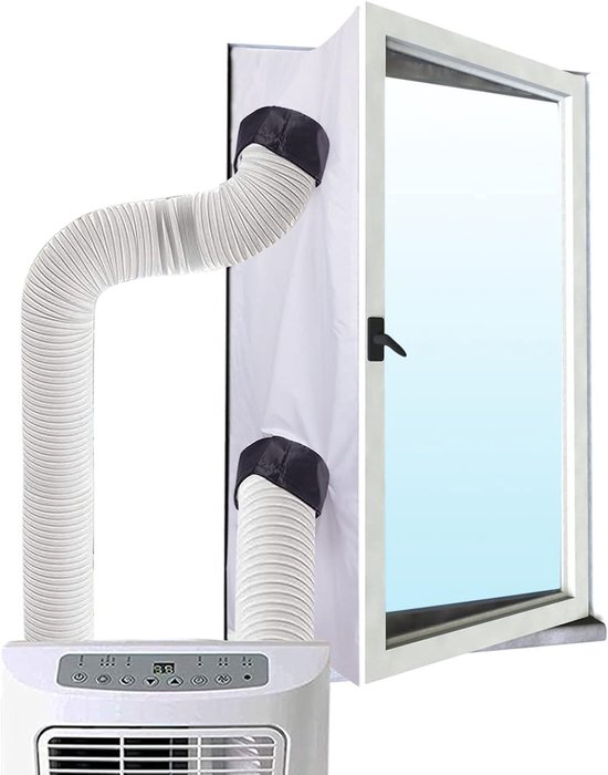 Raamafdichting airco 200 cm voor draagbare airconditioner, dubbele slang, insectenwerend, waterdicht