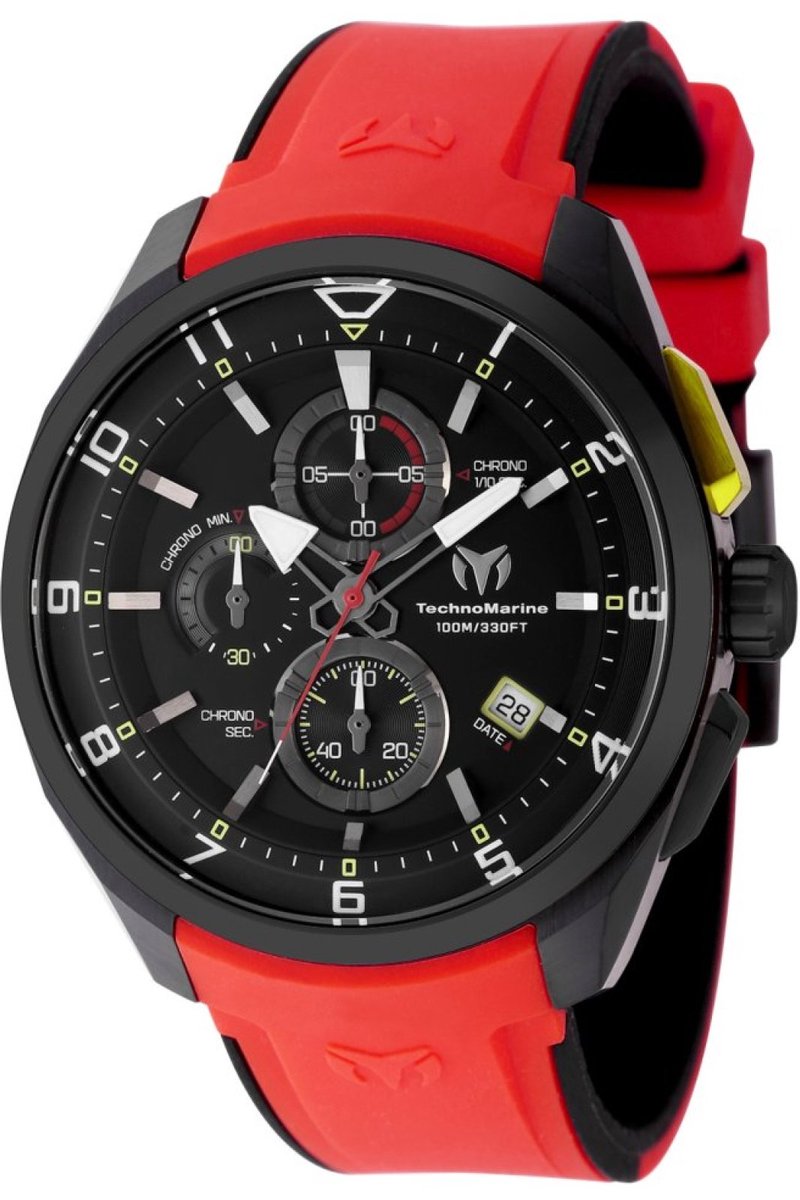 TechnoMarine OCEAN - QUANTUM TM-318134 Heren Horloge - Waterdicht - Analoog - Quartz Uurwerk - Roestvrij Staal met zwarte Wijzerplaat - 44mm
