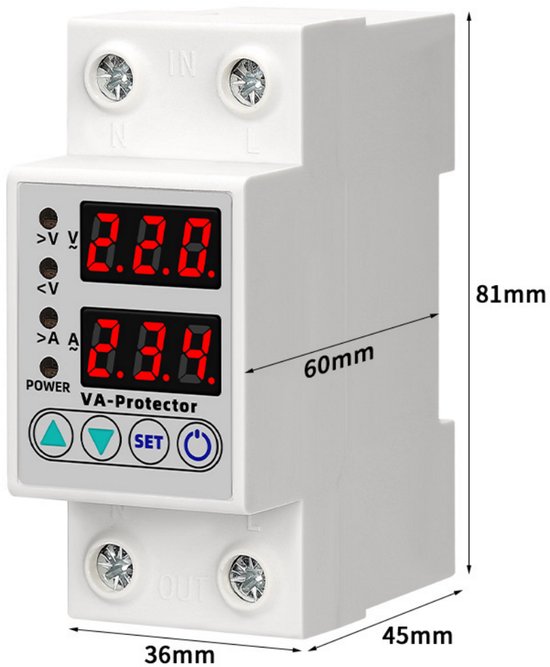 Wholesale 230V 63A Adjustable Hoe Usage Voltage and Current Protector Digital L
