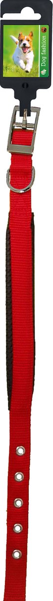 De Boon Dog Fashion - Nylon Halsband Soft Protection - Dubbel - Kleur: Rood - Breedte: 20 mm - Lengte: 45 cm