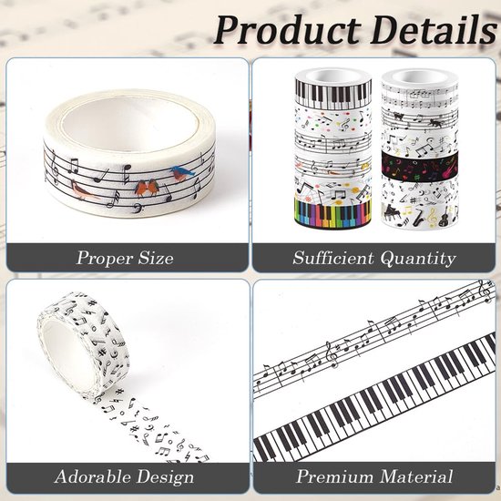 Lacerto® Muziekstickers voor alle piano's, e piano's of beginners keyboard met 37, 44, 49, 54, 61, 76, 88 toetsen, 52 stickers voor Duits muzieksysteem C D E F G A H, made in Germany