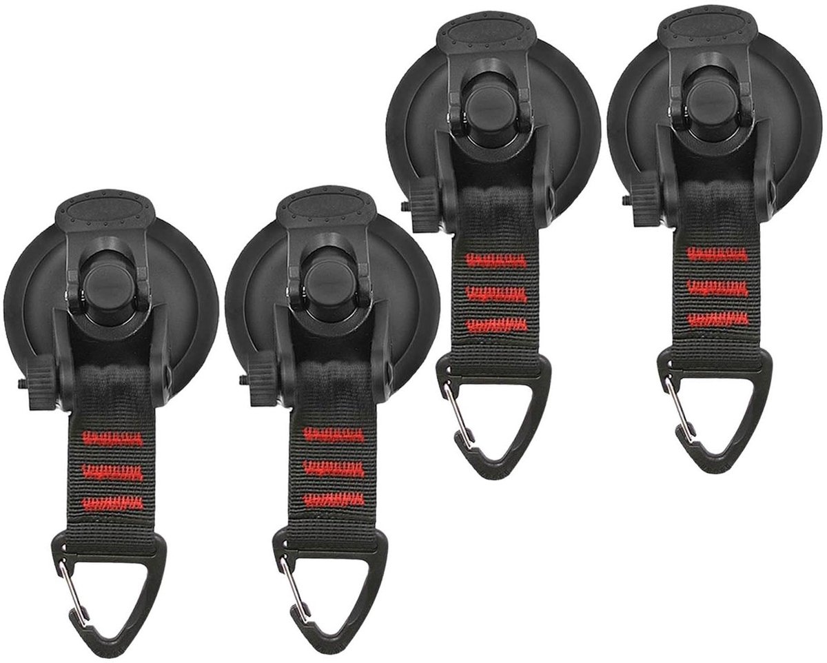 Allecto Premium - Heavy Duty Zuignappen Autozeil Zuignap Anker Sterke Zuignap voor Thuis Outdoor Auto Bestelwagen Vrachtwagen Zeil Zwart 4-Pack