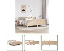 vidaXL Houten Bed - Bedframe - Bedframe zonder matras massief grenenhout 180x200 cm - Grenen Hout Bed - Kingsize Bed - Tweepersoonsbed