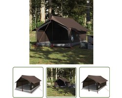 vidaXL Campingtent - Tent - Tent 2-persoons waterdicht bruin - Tweepersoons Tent - Bruine Tent - Waterdichte Tent