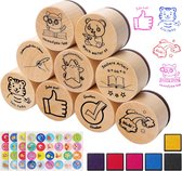 FGJCJ Franse lerarenstempels, 8 stuks stempels voor leraren voor kinderen, stempelstempel, stempel, leraren, cadeau voor leraren, stempel op school, met doos om studenten aan te moedigen