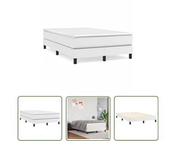 vidaXL Boxspringbed - Boxspring - Boxspring met matras kunstleer wit 120x190 cm - Kunstleder Bed - Witte Boxspring - Slaapcomfort