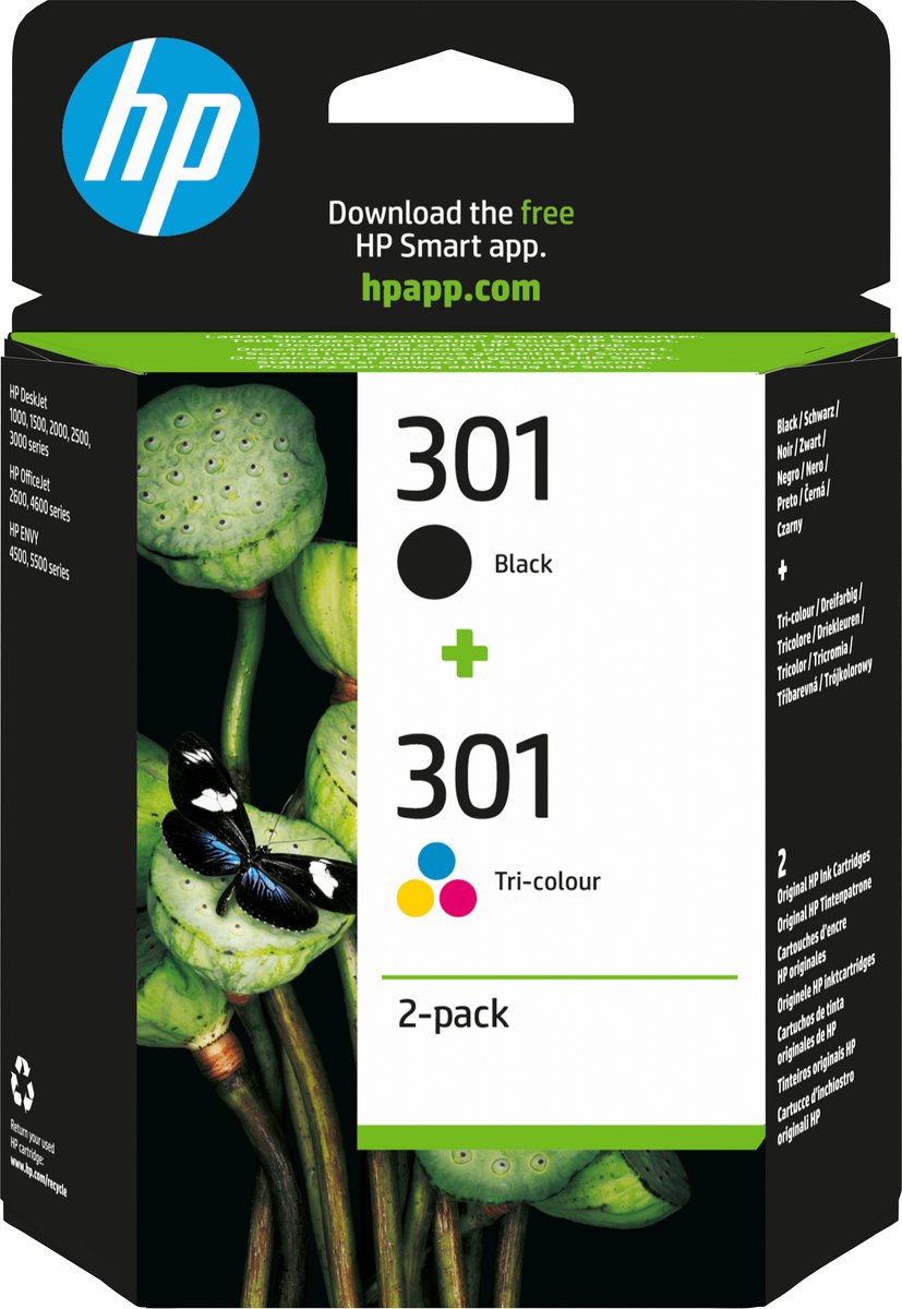 HP 301 - Inktcartridges- Zwart - Kleur - Dual-Pack
