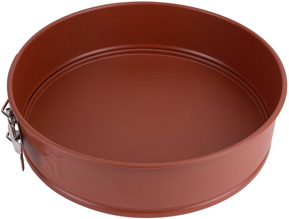 Taartvorm met antiaanbaklaag - geschikt voor oven - koolstofstaal - terracotta afwerking