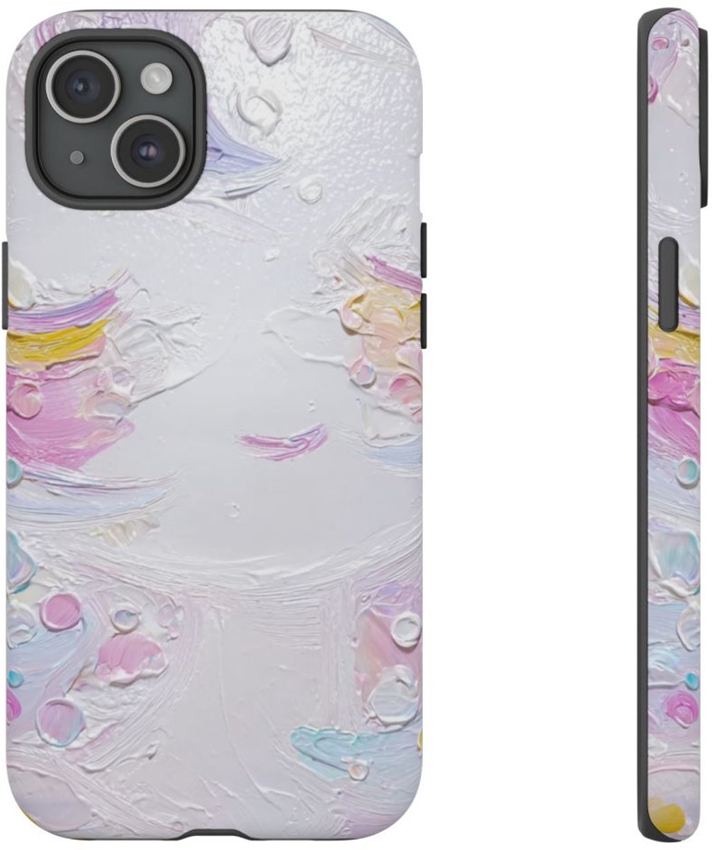 Abstracte Pastelkleuren Textuur – Telefoonhoesje Geschikt voor iPhone 15 Plus